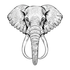 Traditional elephant head holiday icon flat design vector illustration