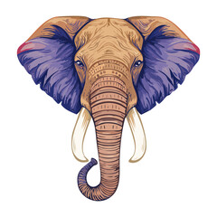 Traditional elephant head holiday icon flat design vector illustration