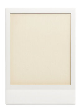 Vintage polaroid frame with an off-white center and white border.