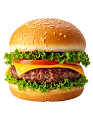 Close-up of a classic cheeseburger