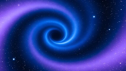 A blue and purple spiral shape in space with stars