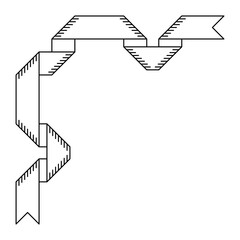 Illustration of ribbon corner. Decorative abstract banner.
