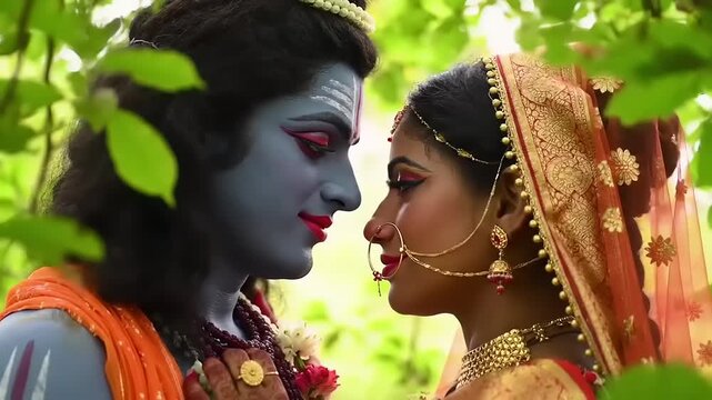 Shiva with Parvati, Indian wedding, and forest. (1)