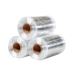 rolls of transparent plastic strips