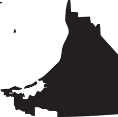 Campeche Map Silhouette Isolated State in Mexico