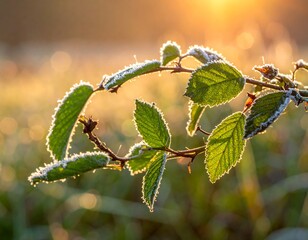 Frosted leaves at sunrise (1)