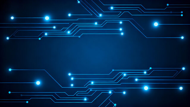 Blue circuit board technology background - Powered by Adobe