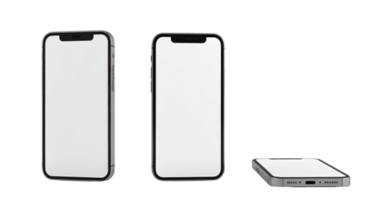 Modern Generic Mobile Phone Variety Set, isolated on transparent background