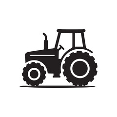Silhouette of a Tractor A Symbol of Agriculture, Farming, and Rural Life Representing Equipment Used for Cultivating Land