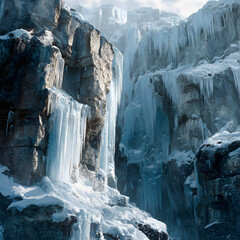 Majestic Frozen Waterfalls Nature's Icy Masterpiecesin Winter Wonderland Landsapes Await Adventurous Exporers Seeking BreathtakingScenic Views and Tranquil erenity