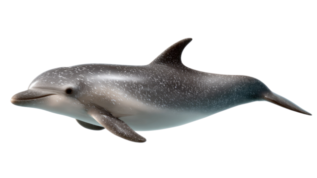Dolphin Grace: Capturing a moment of marine life, a graceful dolphin swims, showcasing its sleek form and the wonders of the ocean.