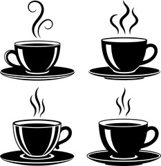 set of coffee cups, Coffee cup icon. Set of vector cups with coffee. Coffee cup logo.