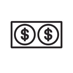 Fototapeta premium Minimalist Dollar Symbol Vector Icon – Finance and Currency Illustration