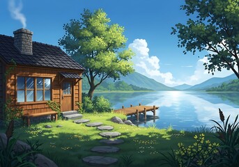 Peaceful Lakeside Cabin Retreat.