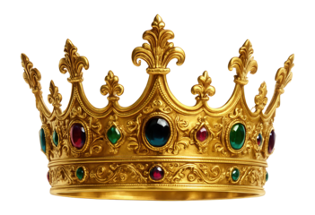 Golden crown on a white background.