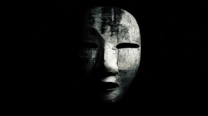 Wooden mask close up