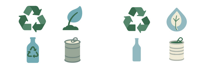 Recycling symbols representing sustainable practices in environmental conservation for waste management