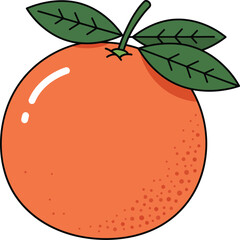 Vibrant orange fruit with green leaves vector illustration scalable graphic for eps download