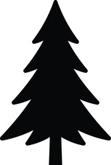 Vector silhouette of a pine tree for evergreen and nature graphics