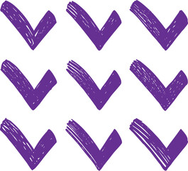 Vector check mark and cross symbols for choice and agreement, an approved sign of success