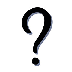 Hand drawn question mark clipart Single element for design
