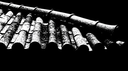 Roof tiles architectural detail