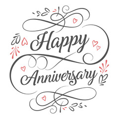 Happy Anniversary logo on white background