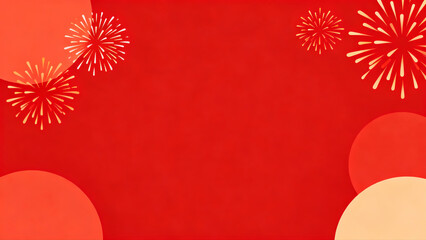 Firework pattern on red background