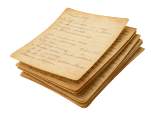 Old vintage paper notes from a notebook.