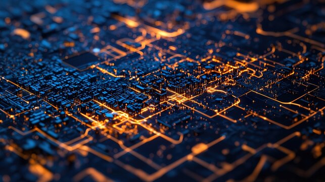 AI-powered urban planning software data visualization, complex algorithms, glowing lines, predictive models. 