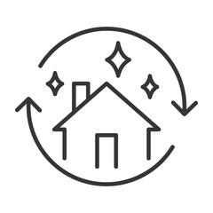 housing renovation icon, house reconstruction, vector illustration eps 10