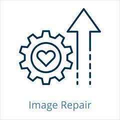 Image Repair icon vector illustration, simple line element Image Repair with editable stroke, Image Repair simple icon, Image Repair icon line style vector image
