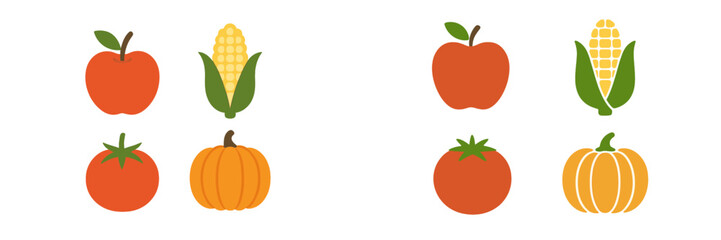 Colorful collection of autumn fruits and vegetables displayed together for a seasonal celebration