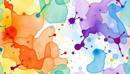 Seamless watercolor ink splash pattern, ideal for fabric, wallpaper, and textile design,  chaotic,  illustration