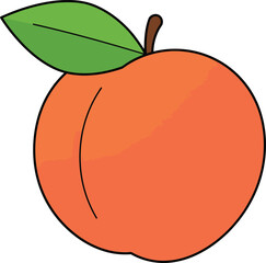 Fresh orange fruit with green leaf vector illustration scalable graphic eps icon