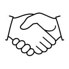 Handshake icon illustration, business agreement symbol, partnership deal design, teamwork cooperation artwork, unity collaboration sign object
