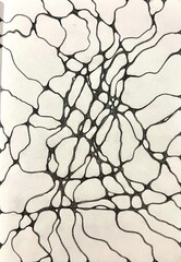 Neurographic style concept abstract traditional art illustration, circle, lines, markers and pencils