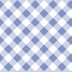 Pastel blue diagonal Gingham check seamless pattern design
