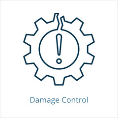 Damage Control icon vector illustration, simple line element Damage Control with editable stroke, Damage Control simple icon, Damage Control icon line style vector image