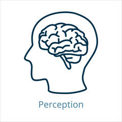 Perception icon vector illustration, simple line element Perception with editable stroke, Perception simple icon, Perception icon line style vector image