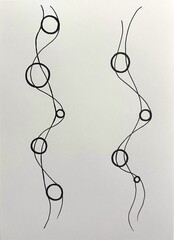 Neurographic style concept abstract traditional art illustration, circle, lines, markers and pencils