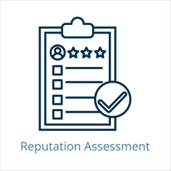 Reputation Assessment icon vector illustration, simple line element Reputation Assessment with editable stroke, Reputation Assessment simple icon, Reputation Assessment icon line style vector image