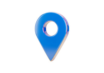 Blue location pin icon isolated on transparent background, navigation and direction