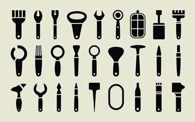 Vector art of collection of various tools and equipment, representing a diverse range of professions and tasks, showcasing the importance of craftsmanship and skill