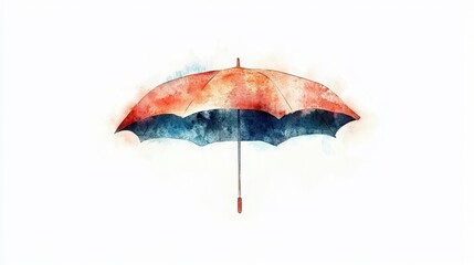 Colorful umbrella, artistic design, isolated on white background.
