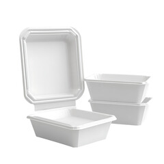 Set of white Styrofoam food box png
