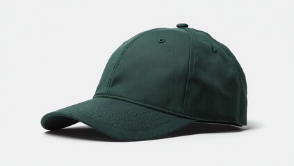 green baseball cap or Working peaked cap. Isolated on a white background