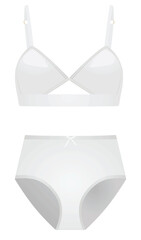 White woman bra and panties. vector