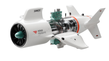 Underwater Drone: The image showcases a modern, technologically advanced underwater drone, embodying innovation and exploration, designed for ocean exploration and scientific research.