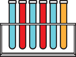 Test Tube Rack Color Vector Design